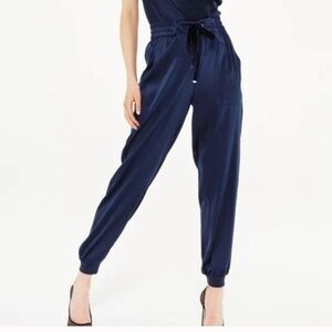 CAMI NYC the Zoe Silk Jogger Pants in Navy Blue Size Medium